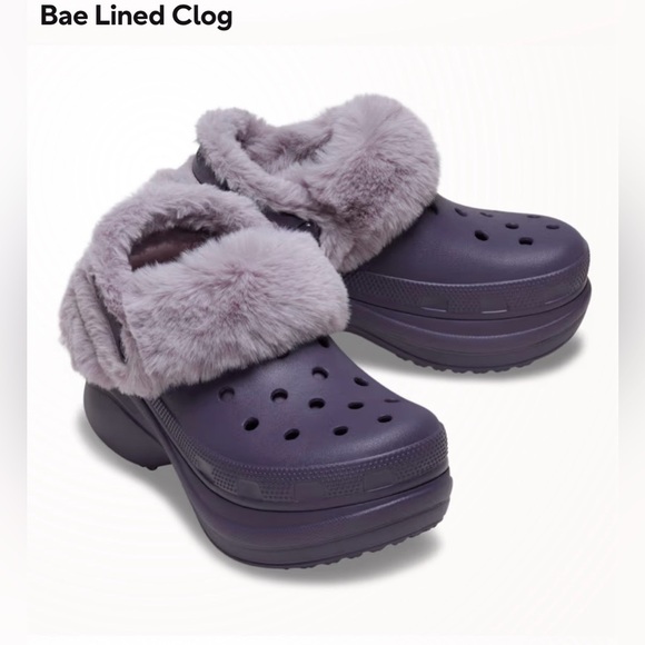 CROCS BAE Lined Lavender Clogs - Picture 1 of 5
